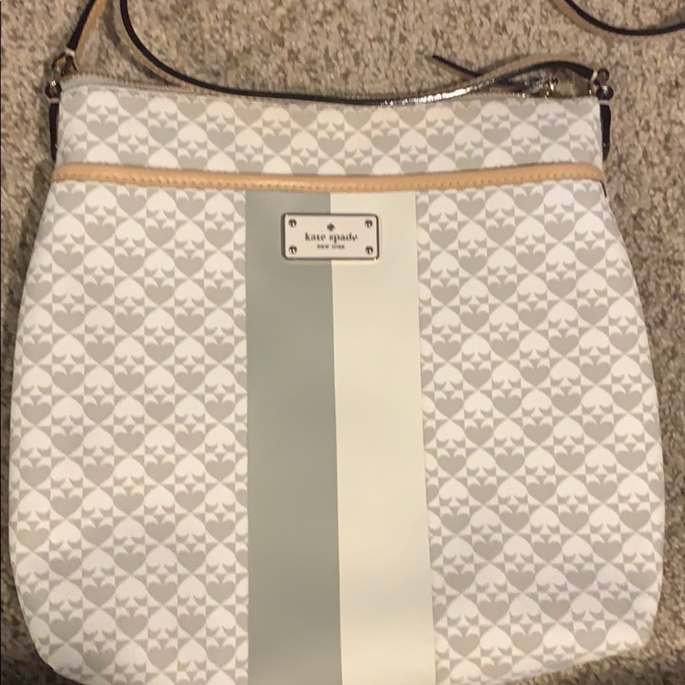 Grey and white crossbody bag from Kate spade